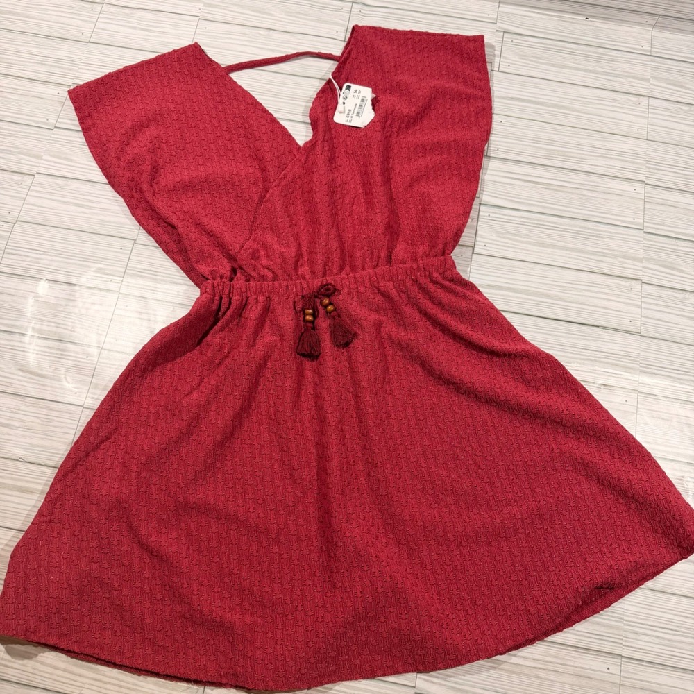 Mayoral Girls Terracotta Red Textured Knit Tassel Dress Size 14 6958